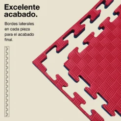 Tatami Puzzle 2cm 100x100cm – Superficie 5 Líneas Rojo/azul Jowy