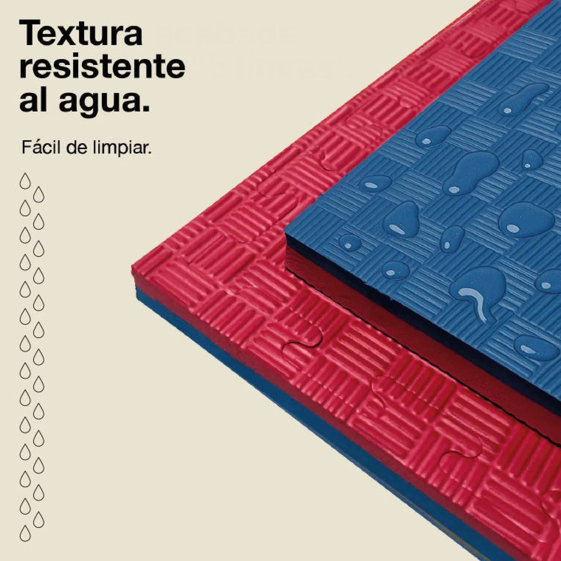 Tatami Puzzle 2cm 100x100cm – Superficie 5 Líneas Rojo/azul Jowy