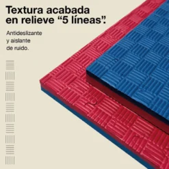 Tatami Puzzle 2,5cm 100x100cm – Superficie 5 Líneas Rojo/azul Jowy