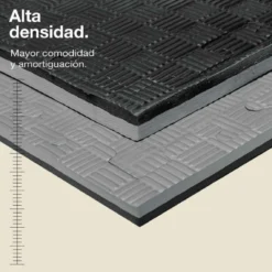 Tatami Puzzle 2cm 100x100cm – Superficie 5 Líneas Gris/negro Jowy