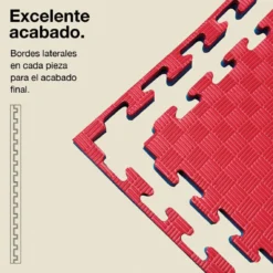 Tatami Puzzle 4cm 100x100cm – Superficie 5 Líneas Azul/rojo Jowy