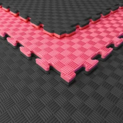 Tatami Puzzle Eva Para Suelo Infantil 1x1m X25mm Rojo - Negro Pack Ahorro 8 Unidades