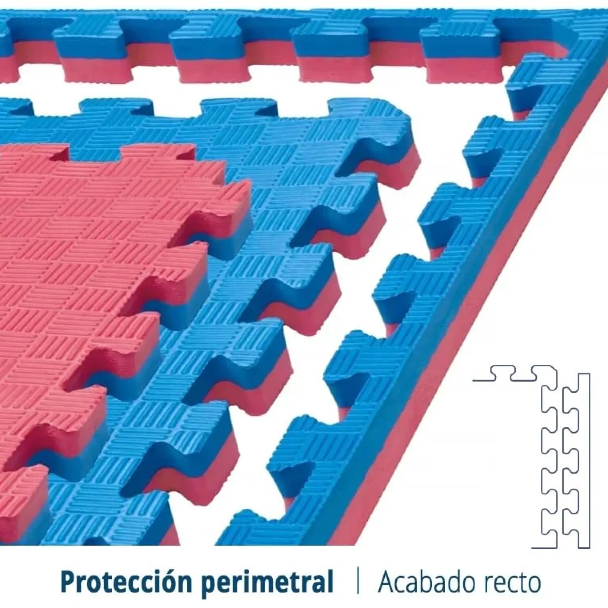 Tatami Puzzle Eva Para Suelo Infantil 1x1m X25mm Rojo - Azul Pack Ahorro 10 Unidades