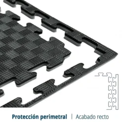 Tatami Puzzle Eva Para Suelo Infantil 1x1m X40mm Negro - Gris Pack Ahorro 8 Unidades