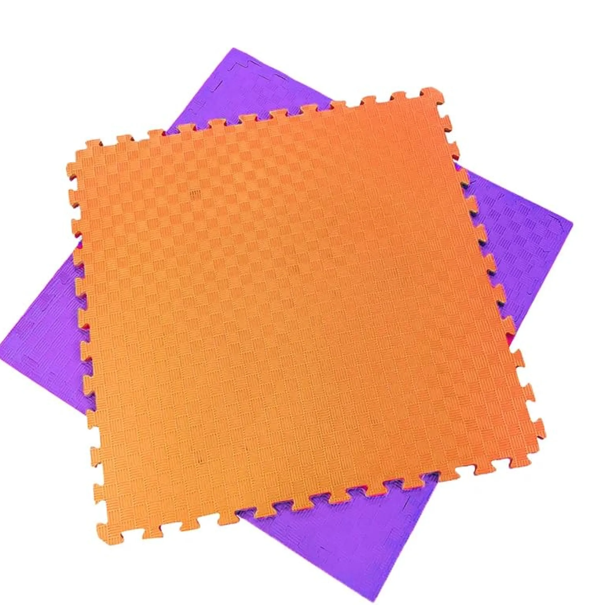 Tatami Puzzle Eva Para Suelo Infantil 1x1m X20mm Naranja - Lila Pack Ahorro 12 Unidad