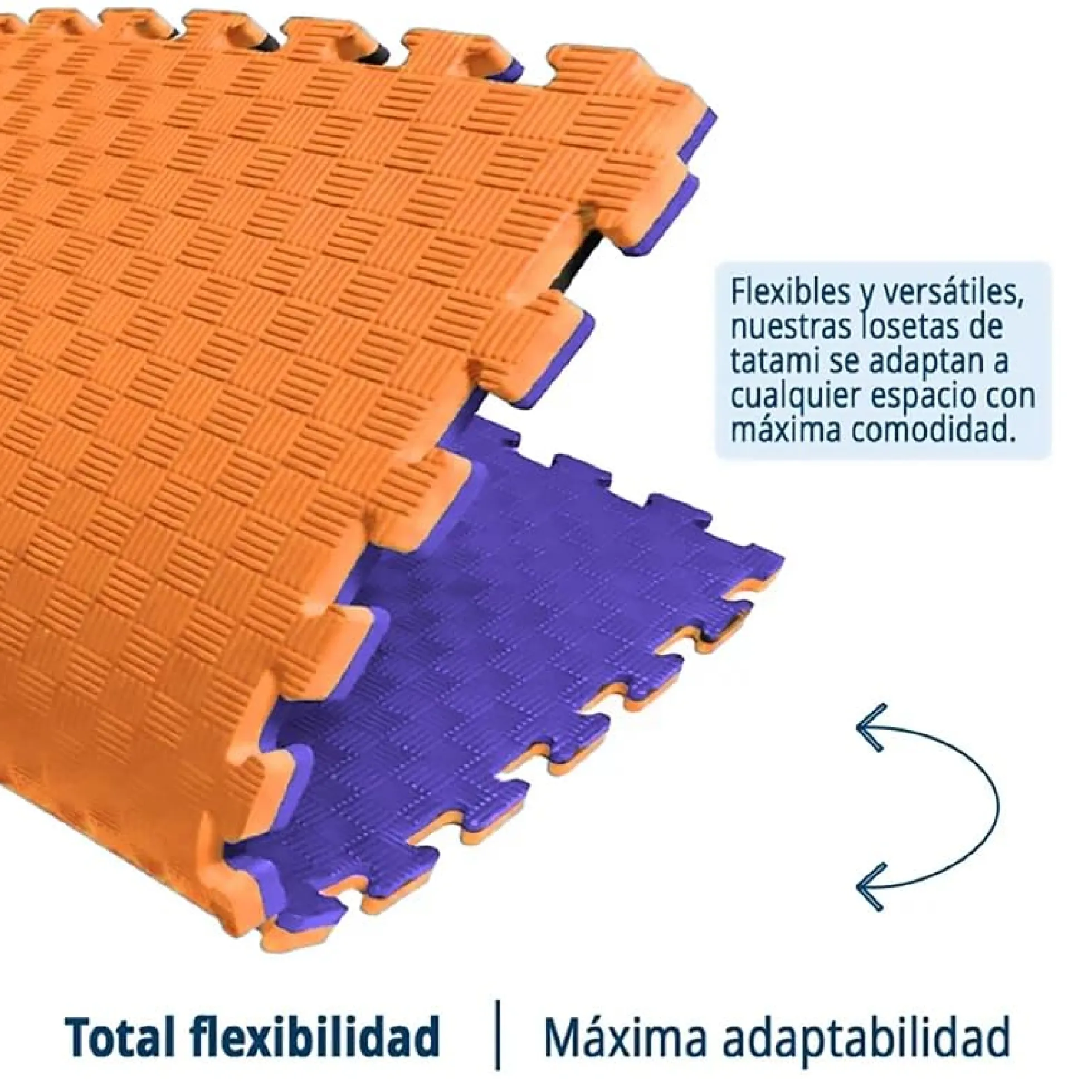 Tatami Puzzle Eva Para Suelo Infantil 1x1m X20mm Naranja - Lila Pack Ahorro 12 Unidad