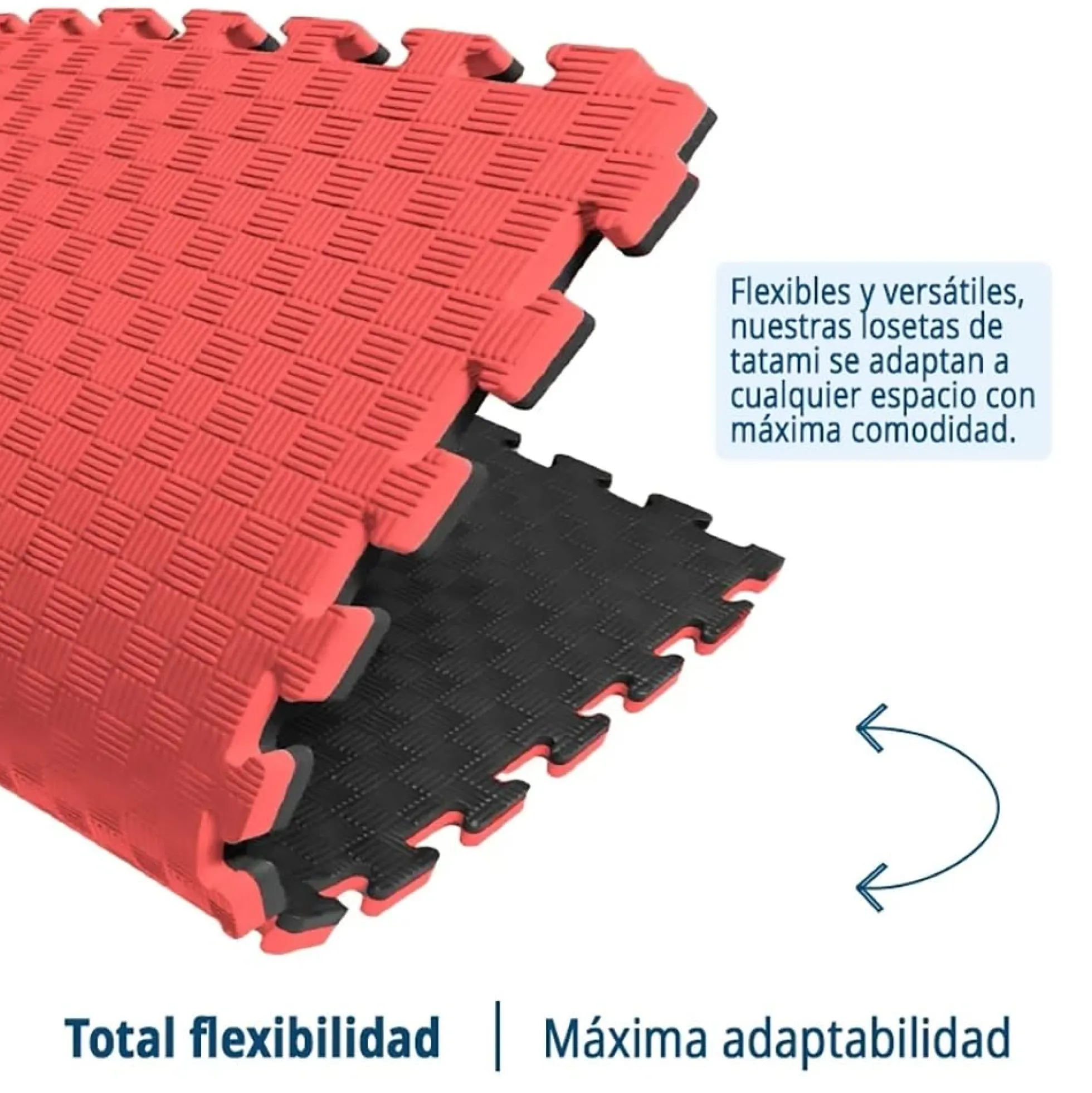 Tatami Puzzle Eva Para Suelo Infantil 1x1m X25mm Rojo - Negro Pack Ahorro 16 Unidades