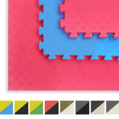 Tatami Puzzle Eva Para Suelo Infantil 1x1m X25mm Rojo - Azul Pack Ahorro 20 Unidades
