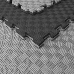 Tatami Puzzle Eva Para Suelo Infantil 1x1m X25mm Negro - Gris Pack Ahorro 24 Unidades
