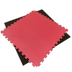 Tatami Puzzle EVA para suelo infantil 1x1m x20mm Rojo - Negro Pack Ahorro 2 Unidades