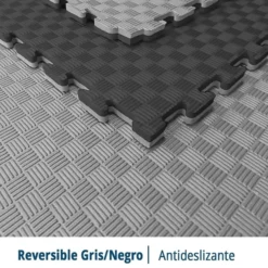 Tatami Puzzle Eva Para Suelo Infantil 1x1m X40mm Negro - Gris Pack Ahorro 16 Unidades