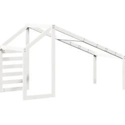 Techo De Cama Infantil Madera Maciza Pino Blanco 198x87x113 Cm
