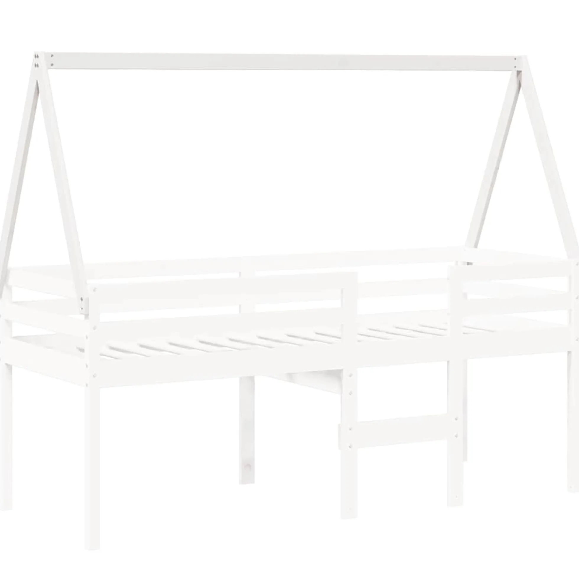 Techo De Cama Infantil Madera Maciza Blanco 209x85,5x88 Cm