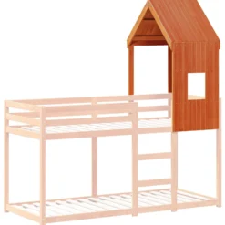 Techo De Cama Infantil Madera Maciza Pino Marrón 60x99x139,5 Cm