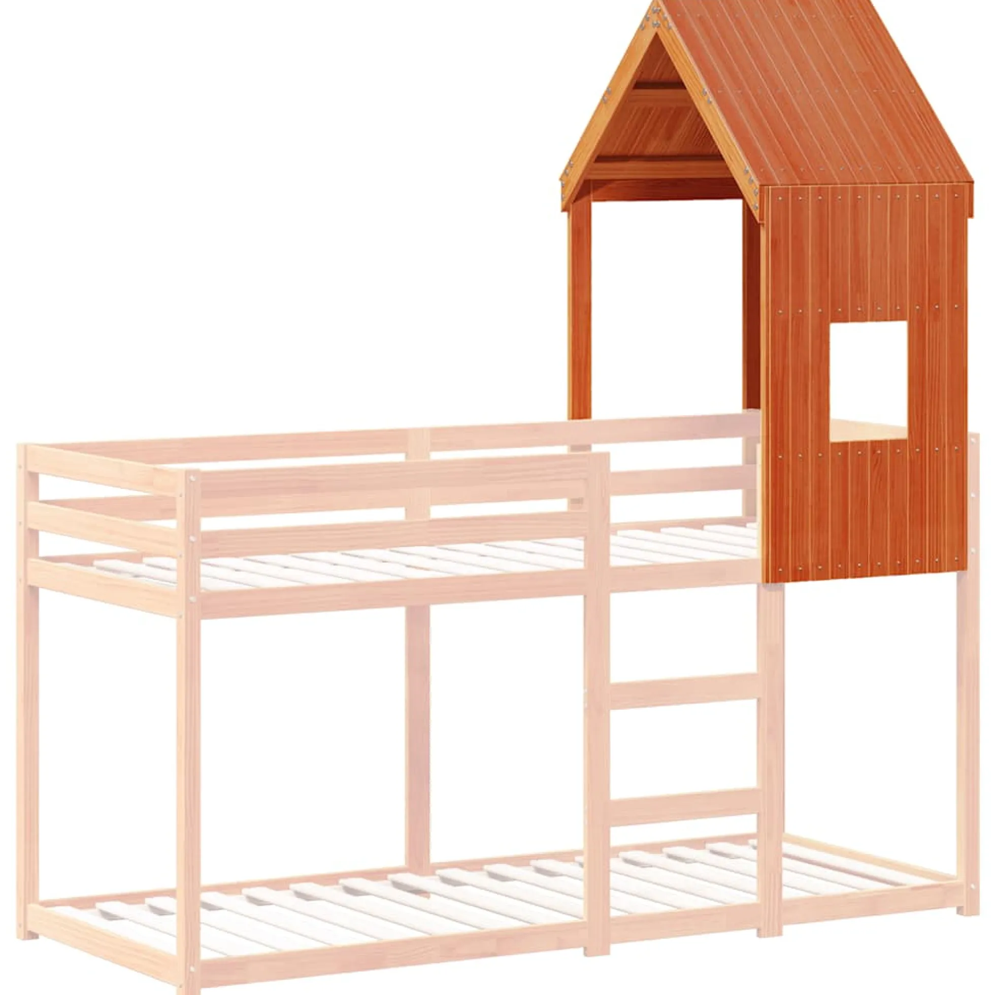 Techo De Cama Infantil Madera Maciza Pino Marrón 60x99x139,5 Cm
