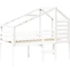 Techo De Cama Infantil Madera Maciza Pino Blanco 188x97x113 Cm