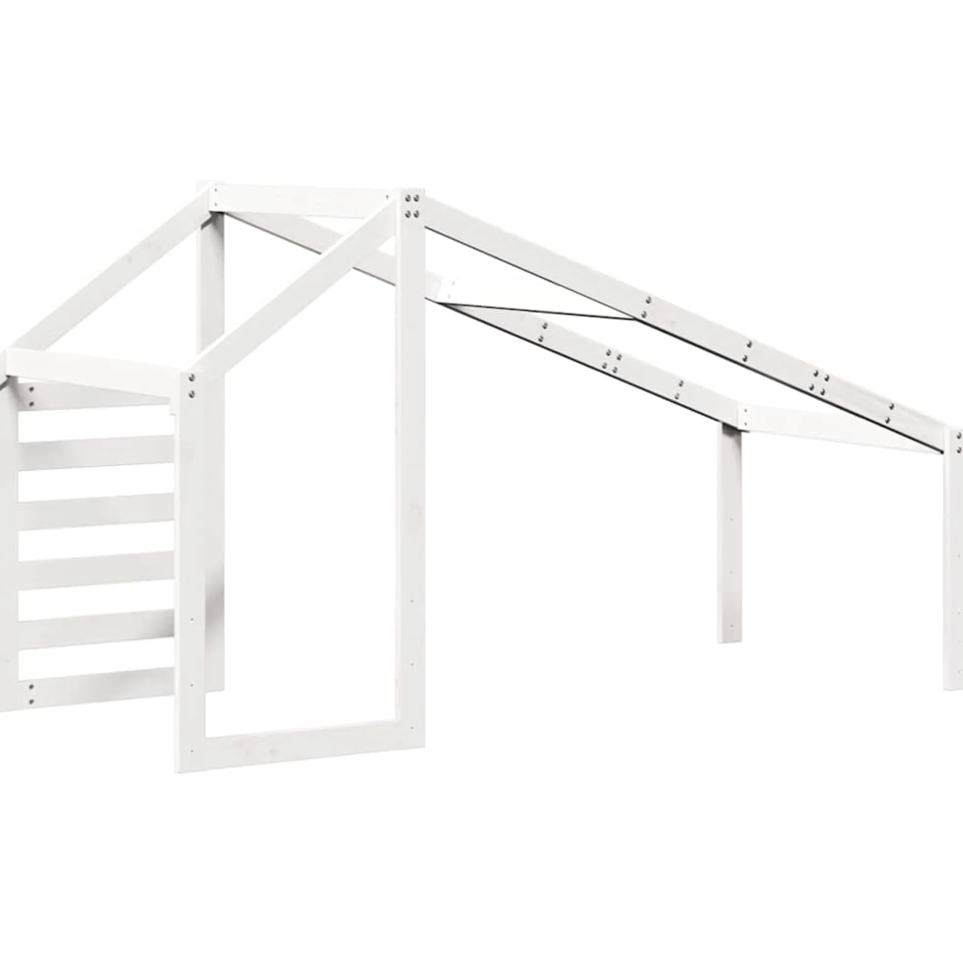 Techo De Cama Infantil Madera Maciza Pino Blanco 188x97x113 Cm