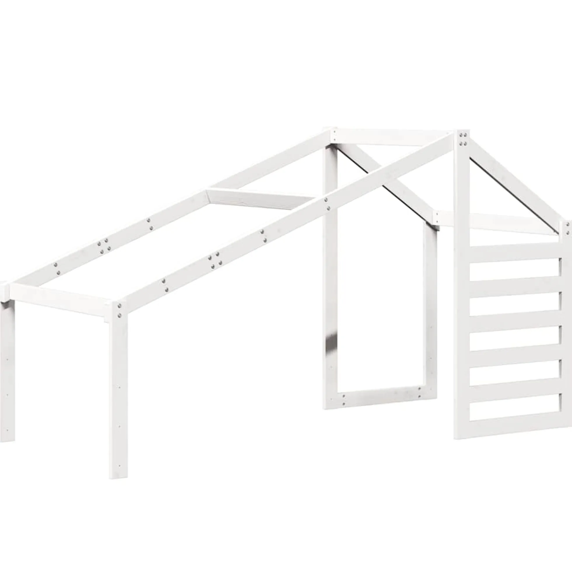Techo De Cama Infantil Madera Maciza Pino Blanco 188x97x113 Cm