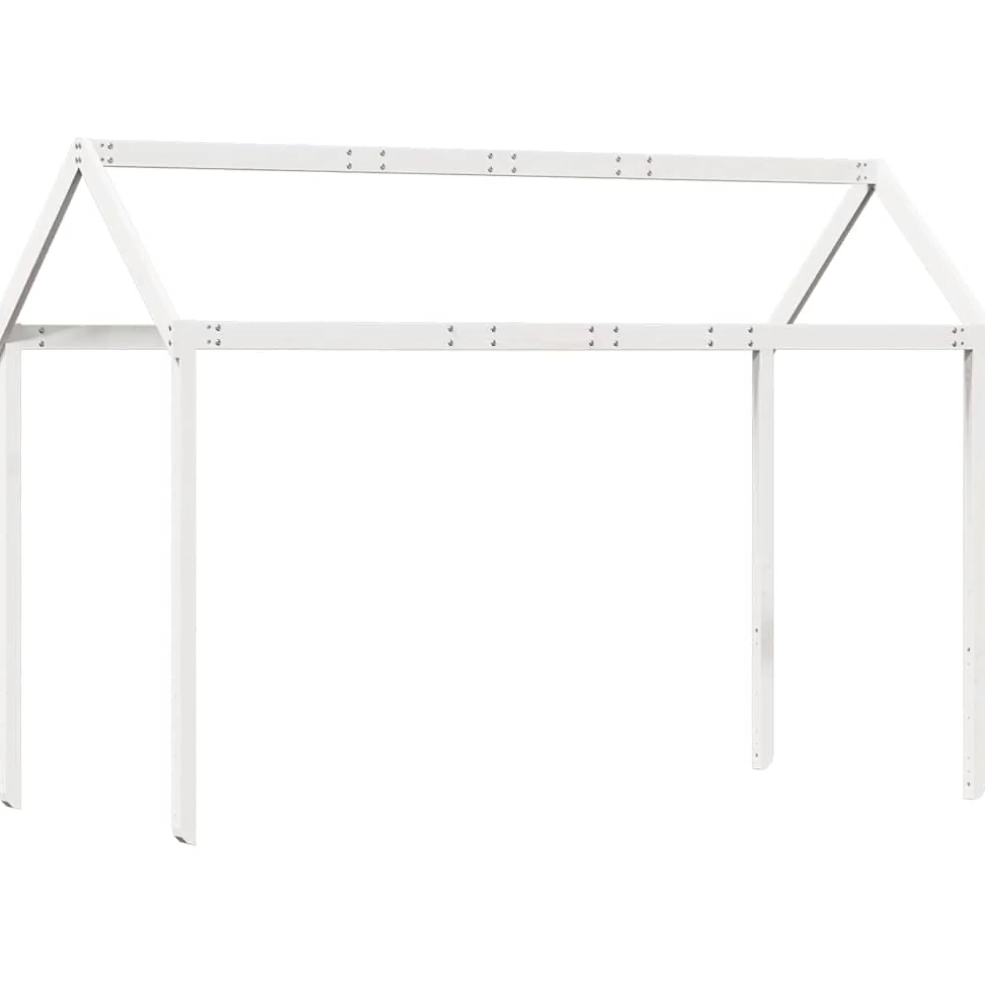Techo De Cama Infantil Madera Maciza Blanco 217x95,5x159 Cm