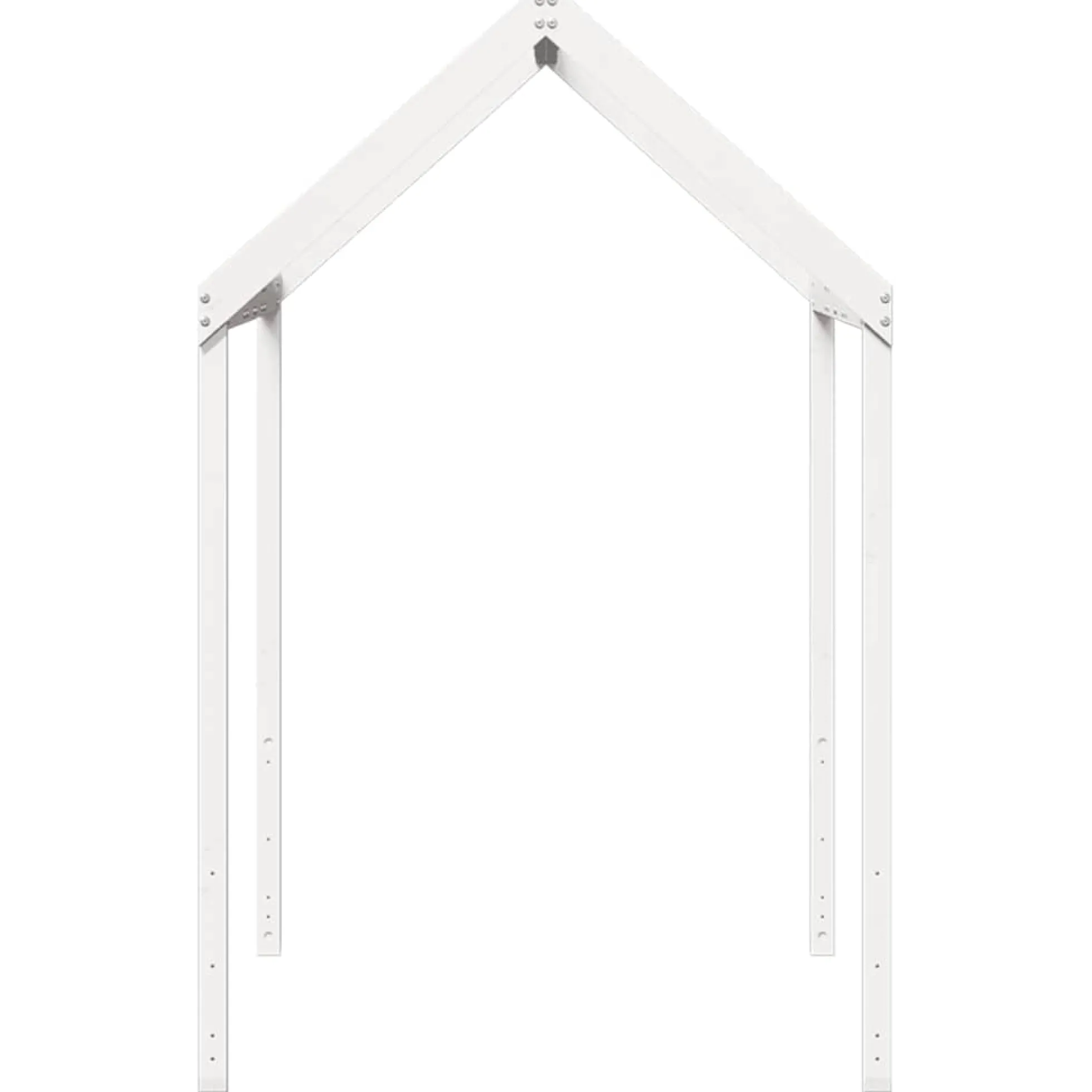 Techo De Cama Infantil Madera Maciza Blanco 217x95,5x159 Cm