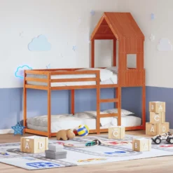 Techo De Cama Infantil Madera Maciza Pino Marrón 60x89x134,5 Cm