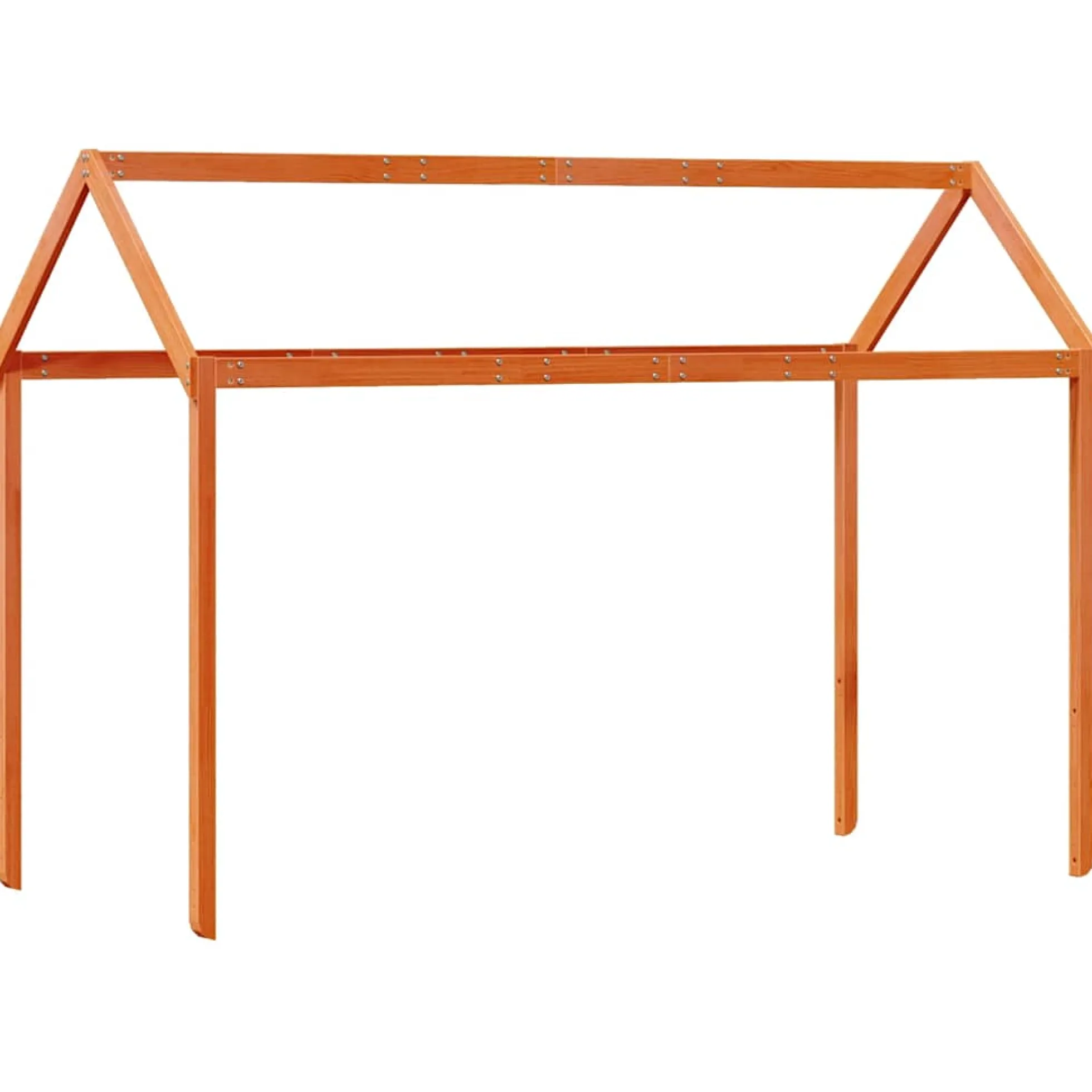 Techo De Cama Infantil Madera Maciza Marrón 207x80,5x151,5 Cm