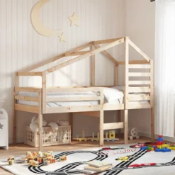 Techo De Cama Infantil Madera Maciza Pino 188x82x113 Cm