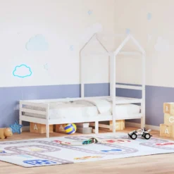 Techo De Cama Infantil Madera Maciza Pino Blanco 98x70x176,5 Cm