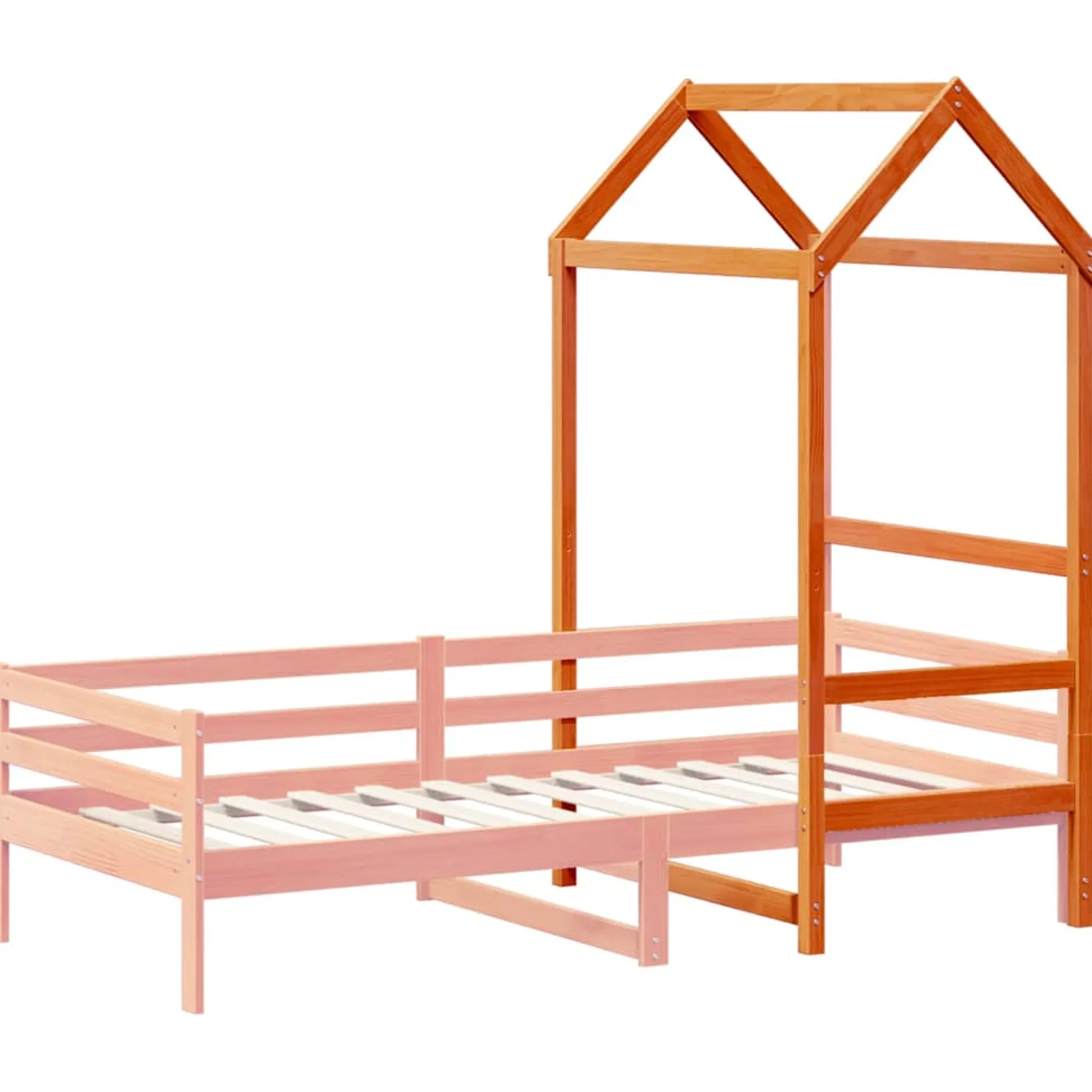 Techo De Cama Infantil Madera Maciza Pino Marrón 98x70x176,5 Cm