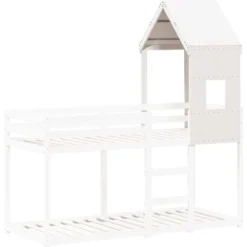 Techo De Cama Infantil Madera Maciza Pino Blanco 60x89x134,5 Cm
