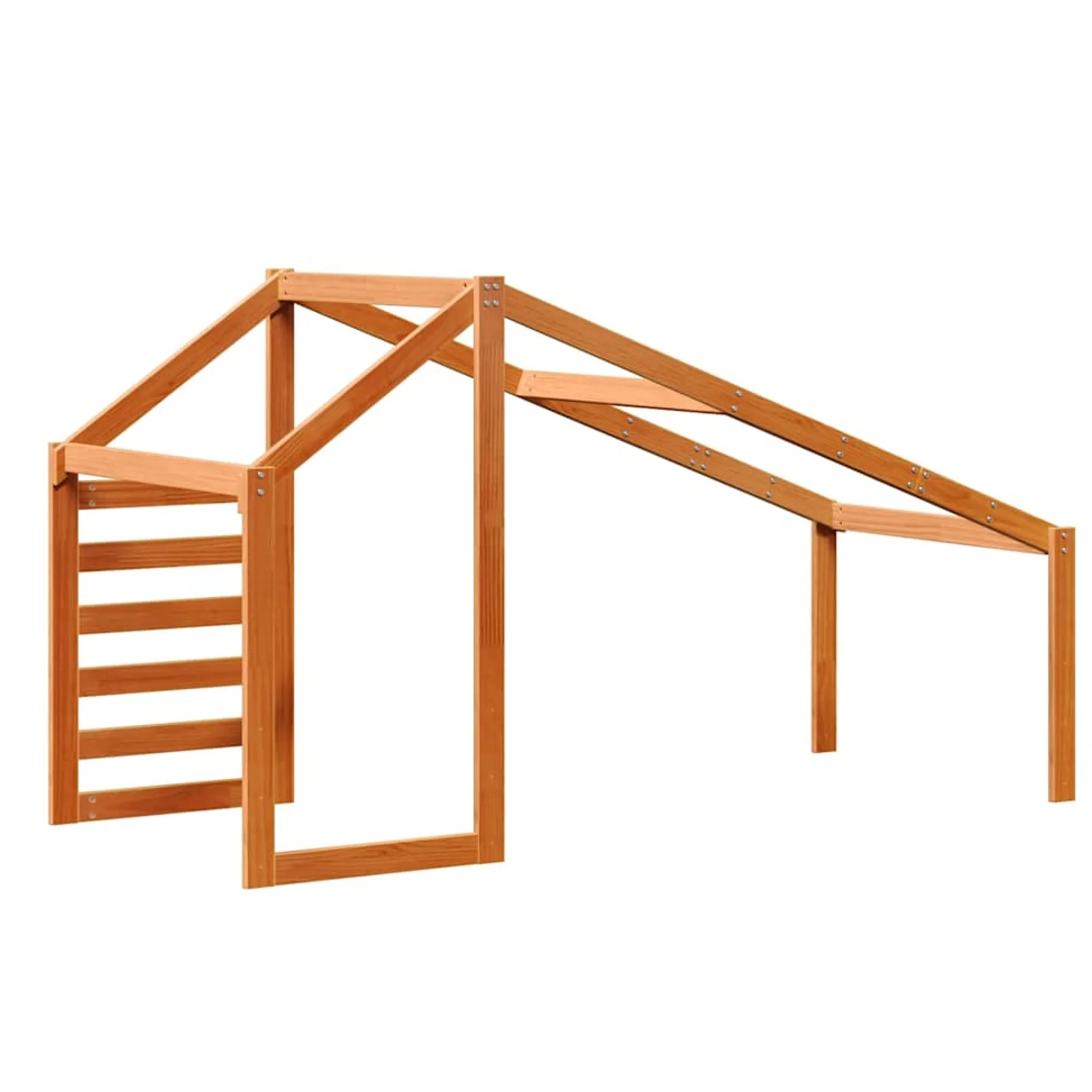 Techo De Cama Infantil Madera Maciza Pino Marrón 188x82x113 Cm