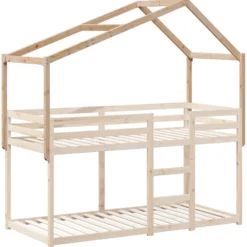 Techo De Cama Infantil Madera Maciza Pino 203x95,5x142 Cm