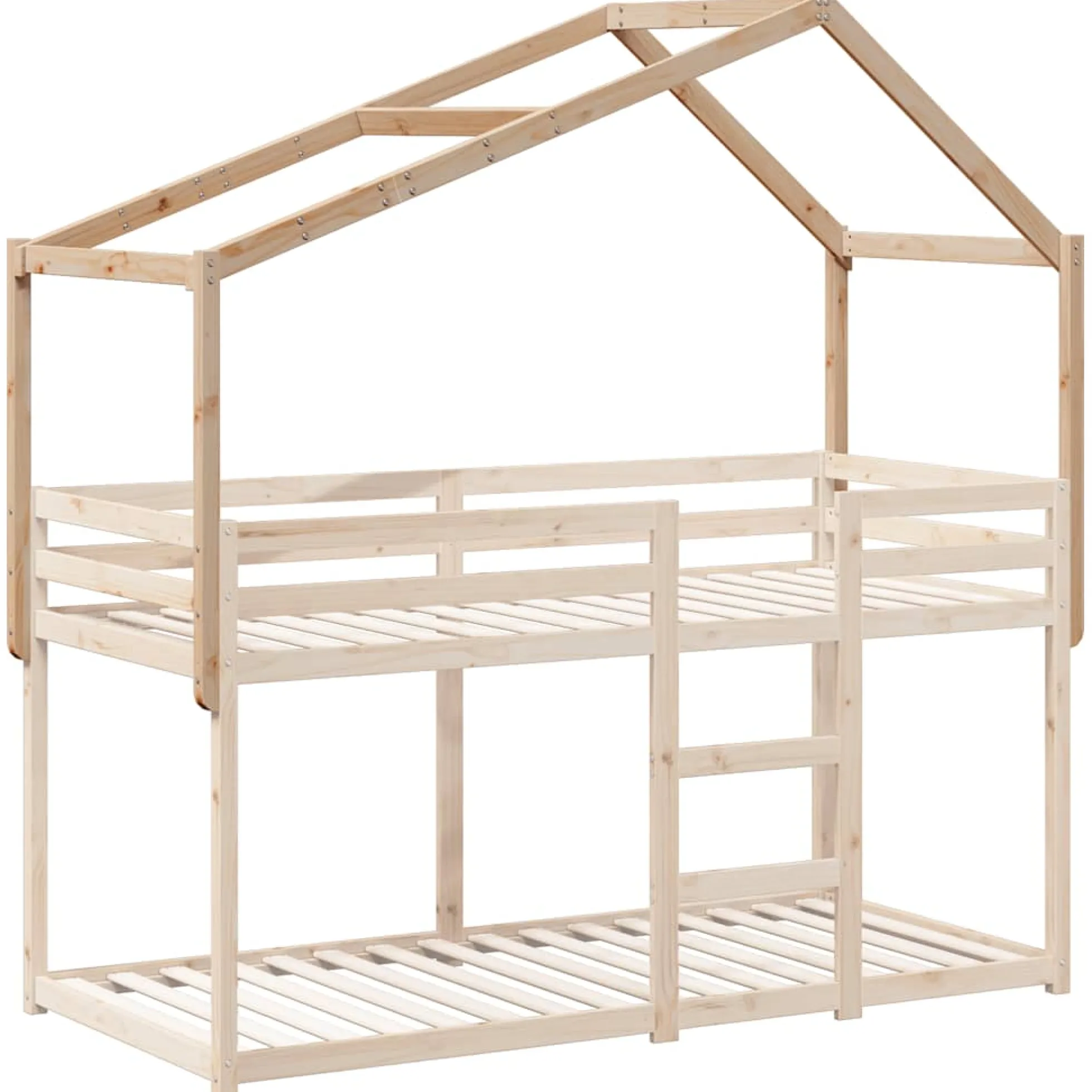 Techo De Cama Infantil Madera Maciza Pino 203x95,5x142 Cm