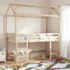 Techo De Cama Infantil Madera Maciza Pino 207x95,5x159 Cm