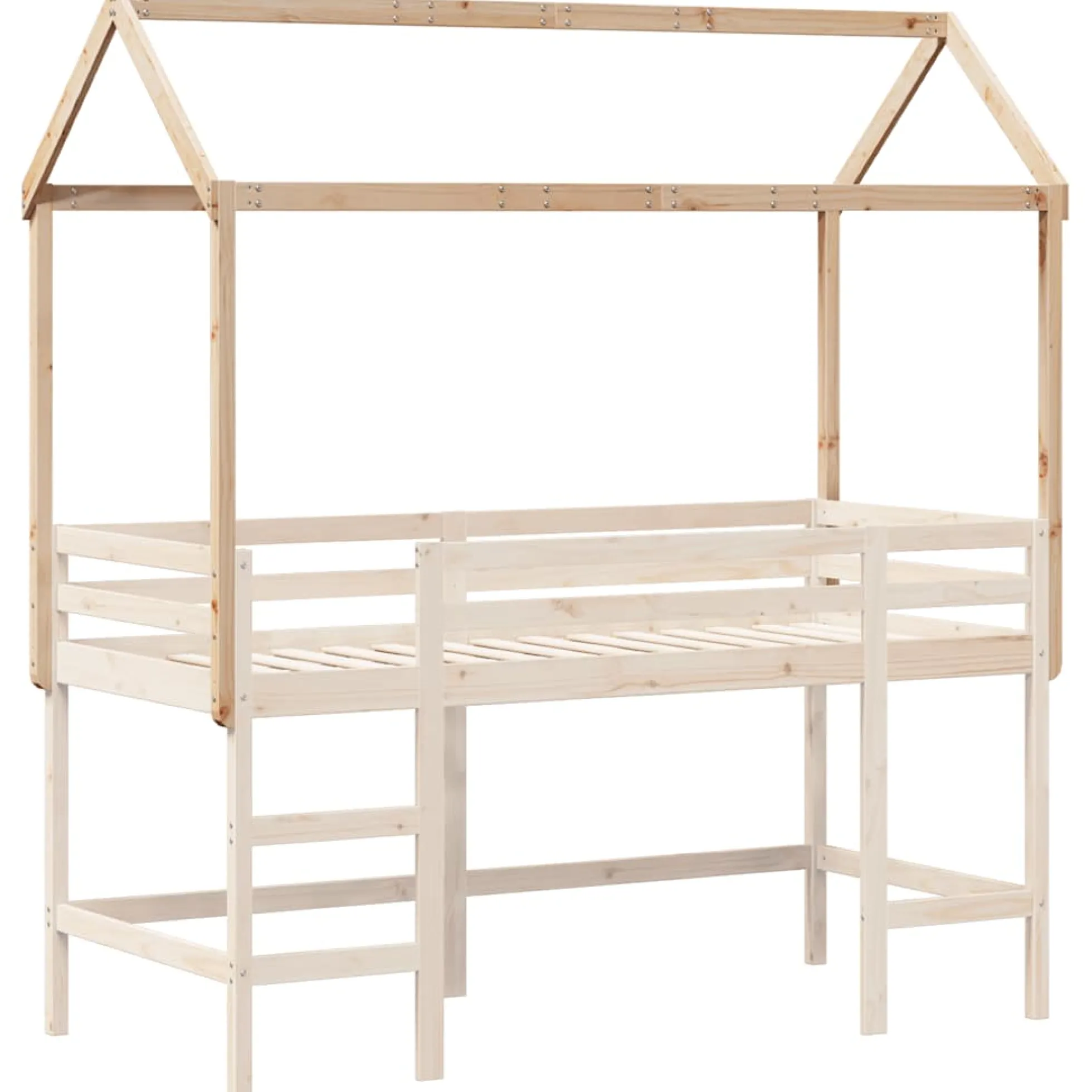 Techo De Cama Infantil Madera Maciza Pino 207x95,5x159 Cm
