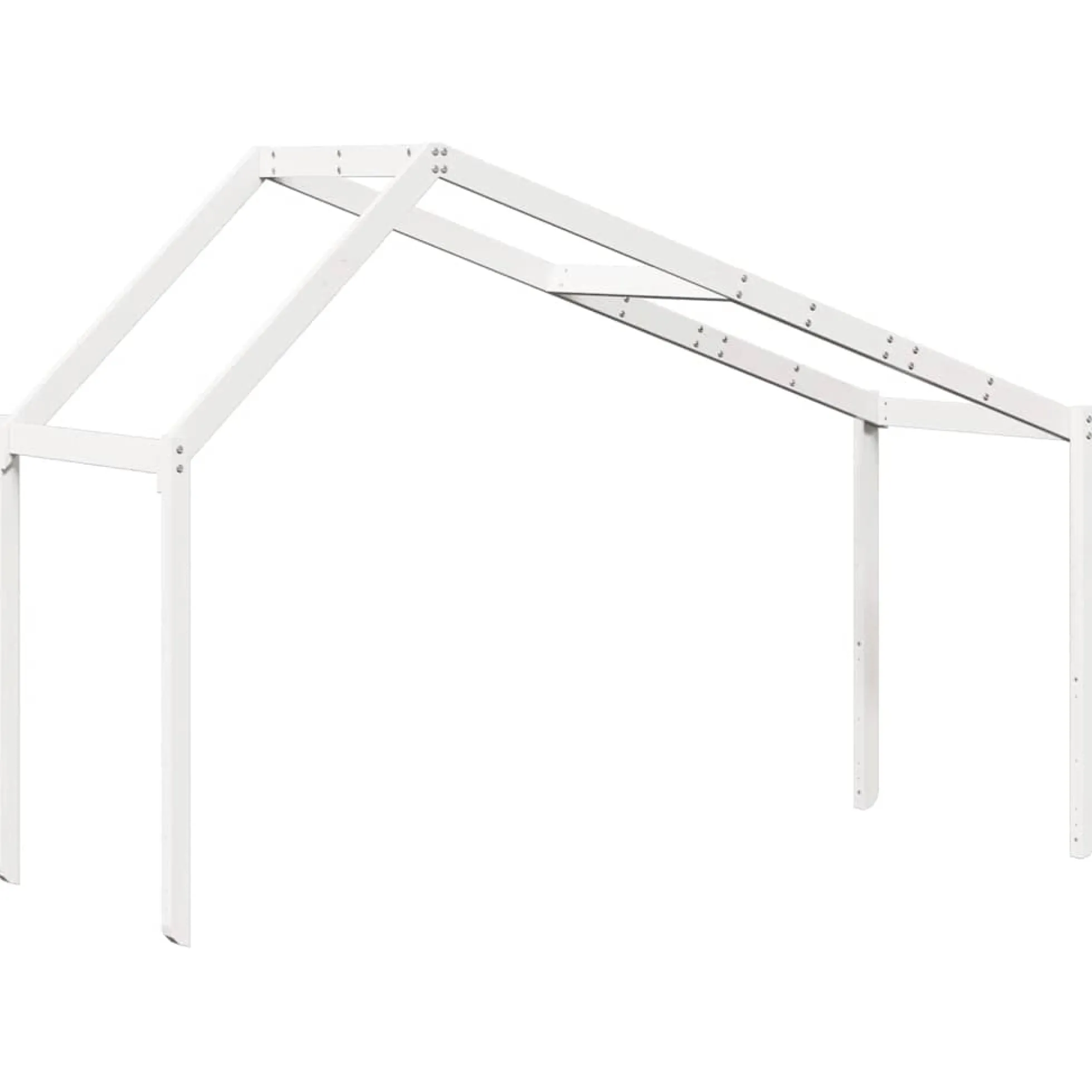 Techo De Cama Infantil Madera Maciza Blanco 213x85,5x144,5 Cm