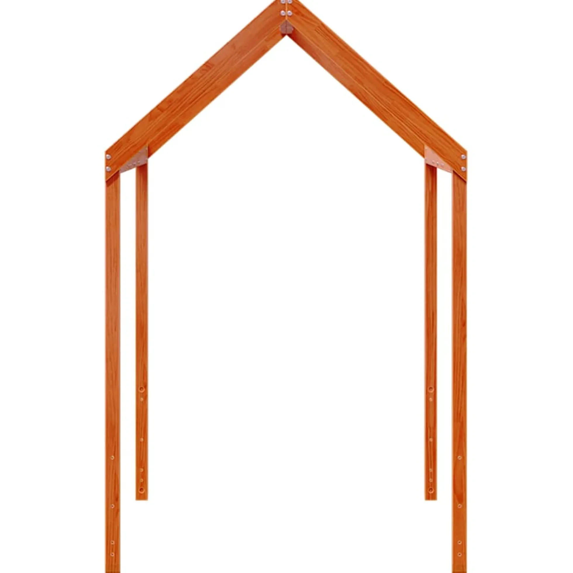 Techo De Cama Infantil Madera Maciza Marrón 217x95,5x159 Cm