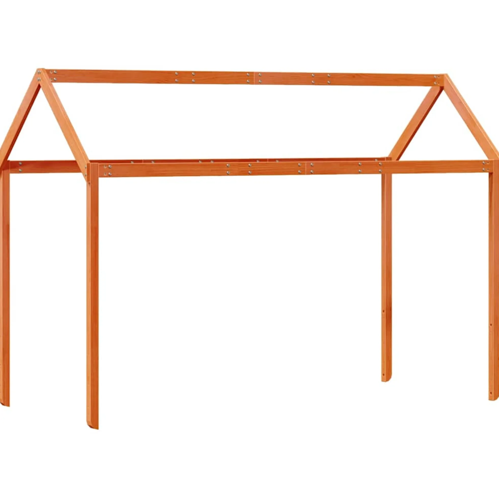 Techo De Cama Infantil Madera Maciza Marrón 217x95,5x159 Cm