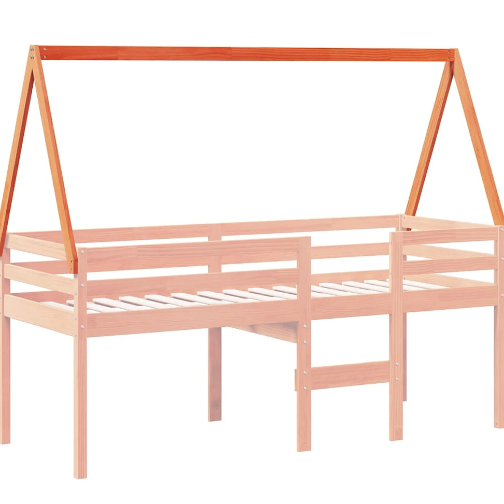 Techo De Cama Infantil Madera Maciza Pino Marrón 209x85,5x88 Cm