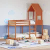 Techo De Cama Infantil Madera Maciza Pino Marrón 55x84x132 Cm