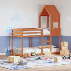 Techo De Cama Infantil Madera Maciza Pino Marrón 55x84x132 Cm