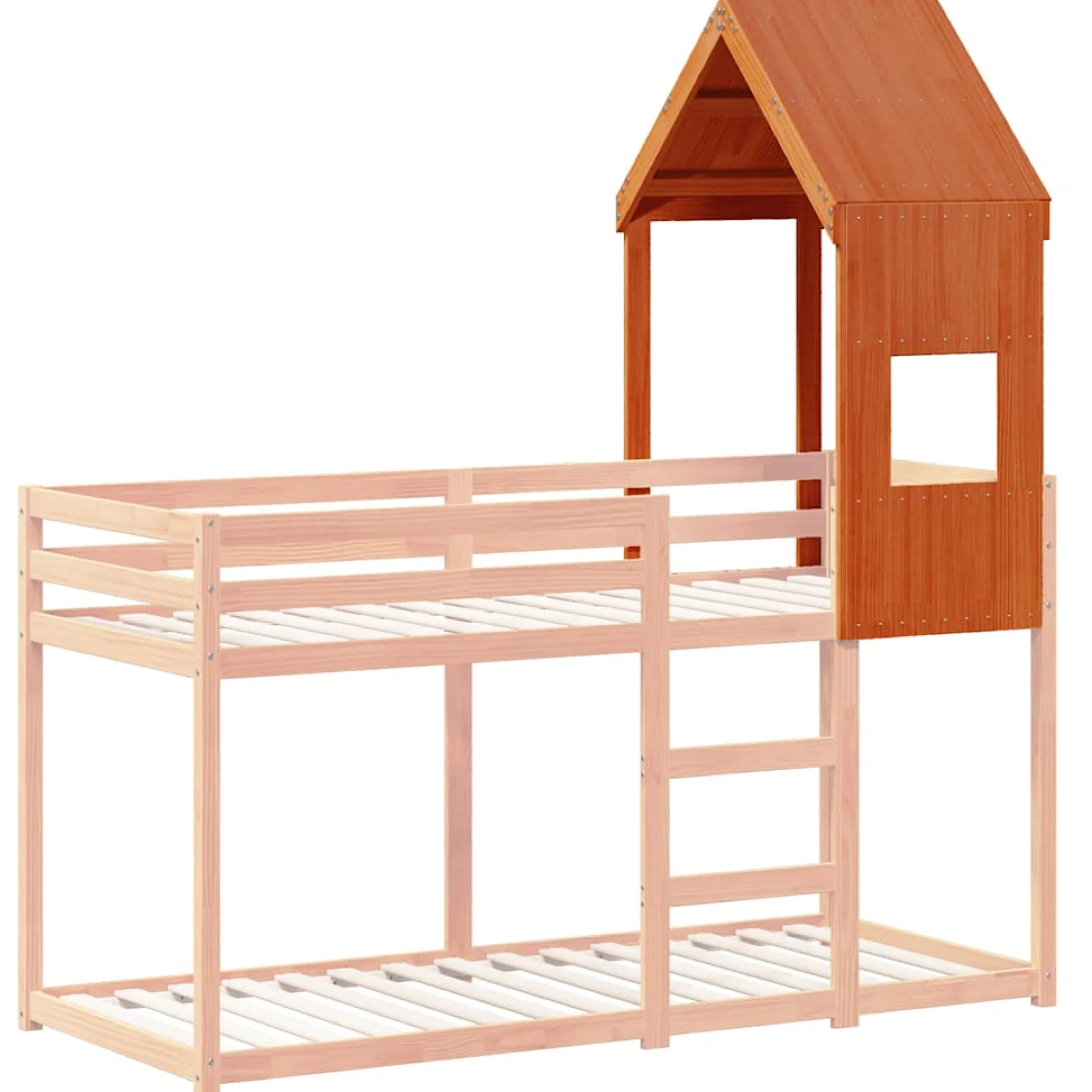 Techo De Cama Infantil Madera Maciza Pino Marrón 55x84x132 Cm