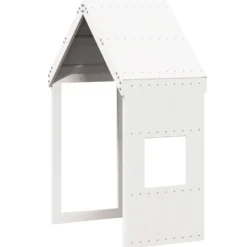Techo De Cama Infantil Madera Maciza Pino Blanco 55x84x132 Cm