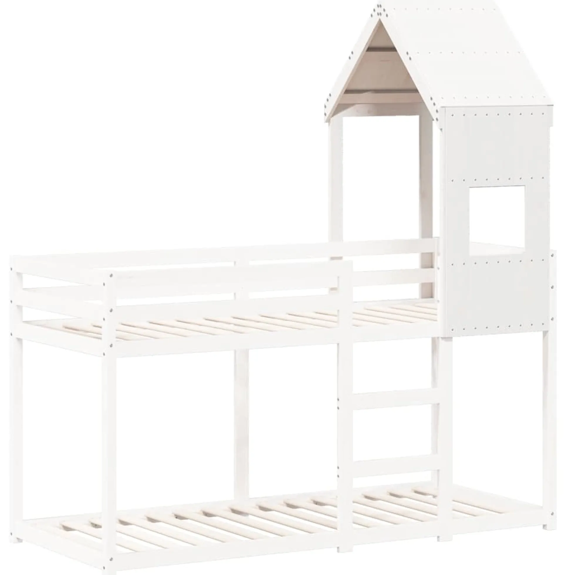 Techo De Cama Infantil Madera Maciza Pino Blanco 55x84x132 Cm