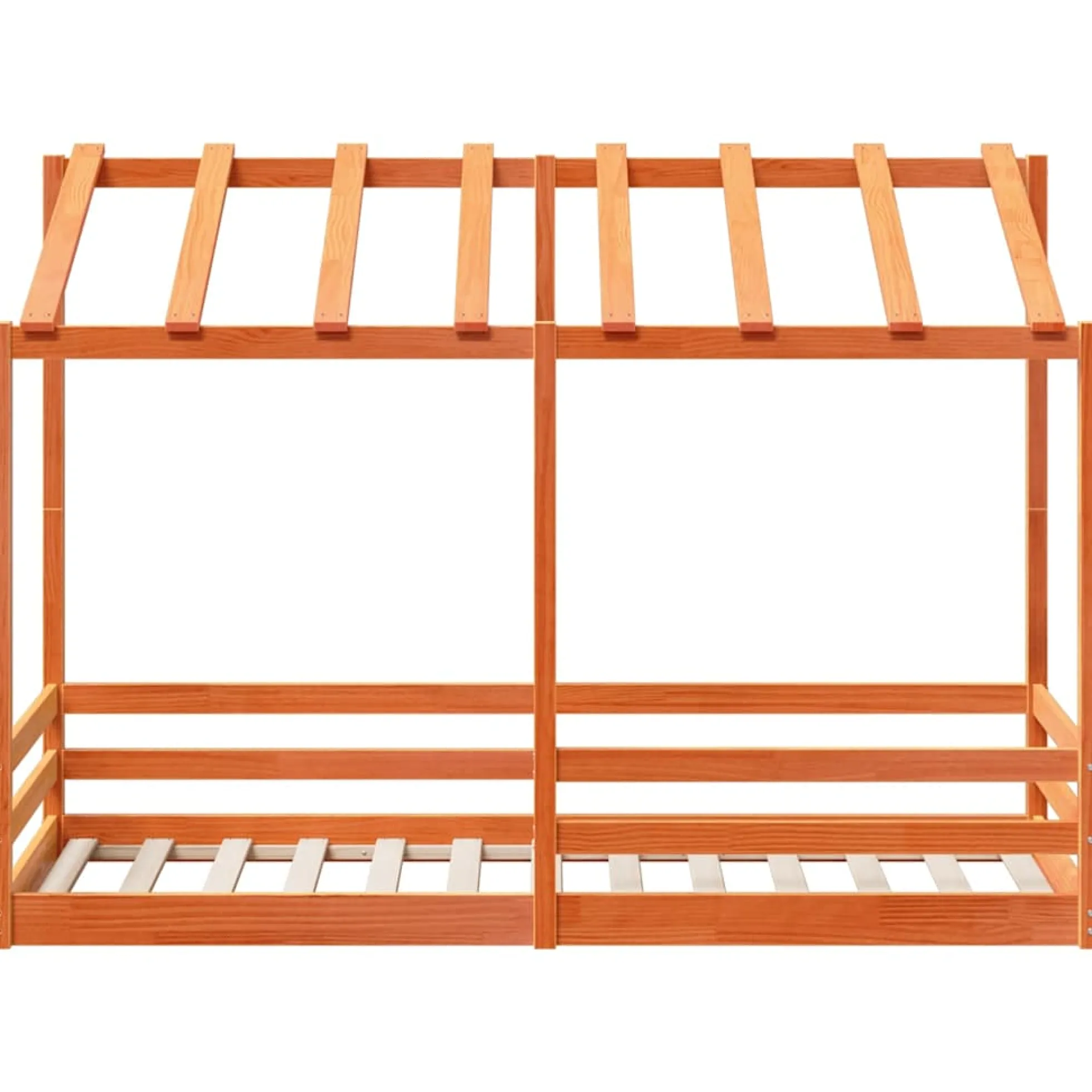 Techo De Cama Infantil Madera Maciza Marrón 75x190 Cm