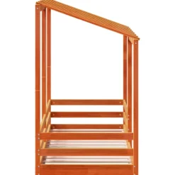 Techo De Cama Infantil Madera Maciza Marrón 75x190 Cm