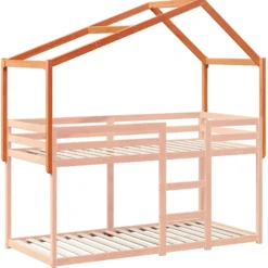 Techo De Cama Infantil Madera Maciza Pino Marrón 60x99x139,5 Cm