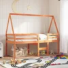 Techo De Cama Infantil Madera Maciza Marrón 199x80,5x88 Cm