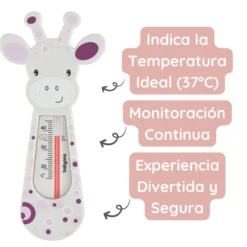 Termometro Del Agua Para Bebés Girafa Lila