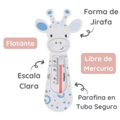 Termometro Del Agua Para Bebés Girafa Azul
